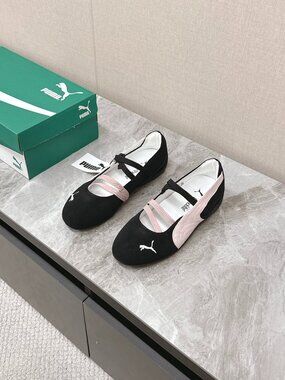 Puma Pink/Black Ballet Style Mary Jane Training Shoes